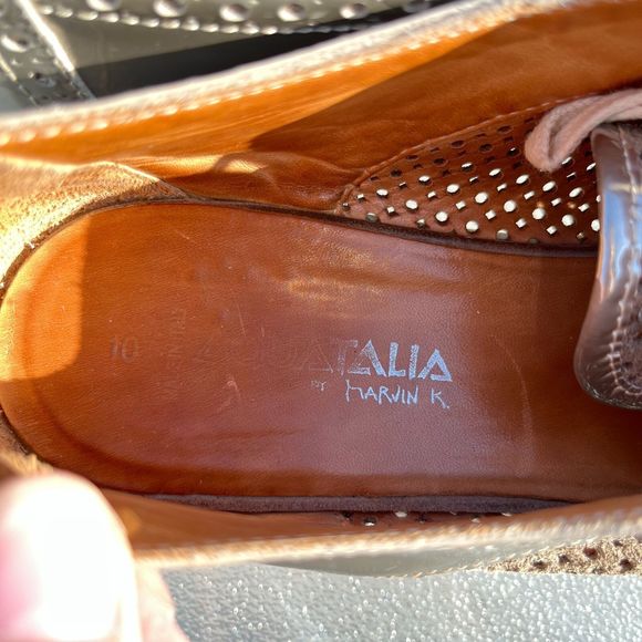 Aquatalia by Marvin K. Silver Oxford Lace up Platform Size 10 Made in Italy - Picture 4 of 8